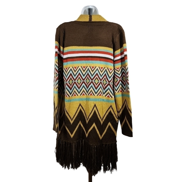 HOT & DELICIOUS WESTERN FRINGED CARDIGAN SWEATER - Picture 2 of 10